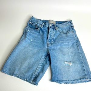 Everlane The Cheeky Long Short light wash size 24